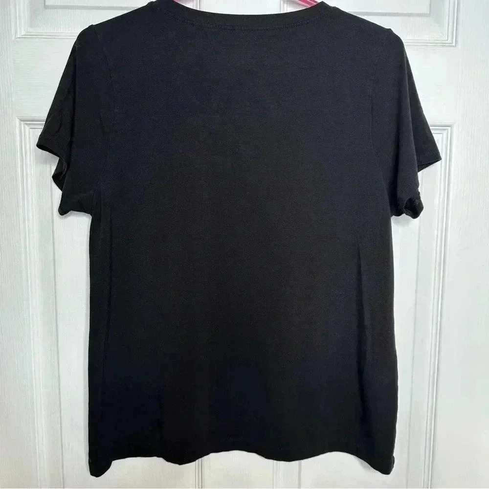 Calvin Klein V-Neck T-Shirt Black Soft Size Large - Picture 10 of 16